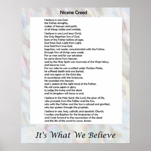 Nicene Creed Poster 16 x 20 inch (Voorkant)