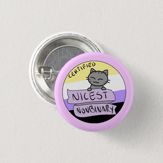Nicest Nonbinary Ronde Button 3,2 Cm (Voorkant /achterkant)