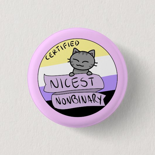 Nicest Nonbinary Ronde Button 3,2 Cm (Voorkant)