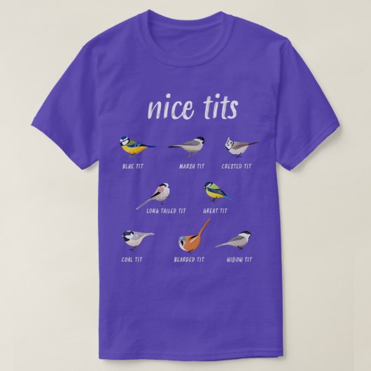 Nicetits grappige vogel kijkt cadeautje Birder Man T-shirt (Design voorkant)