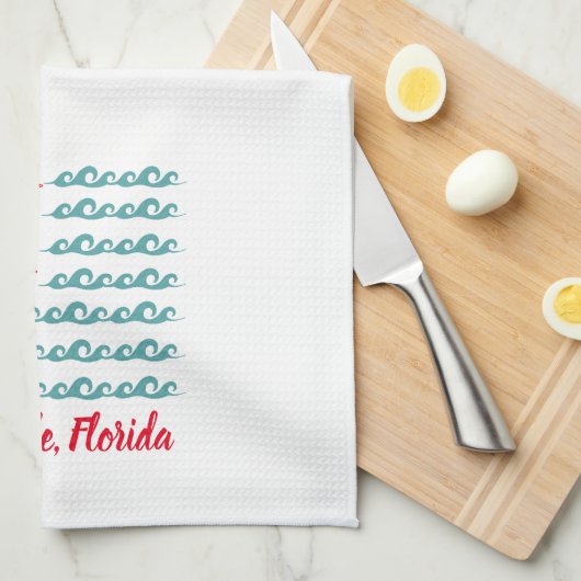 Niceville, Florida Ocean Wave Flag Kitchen Towel Theedoek (Quarter Fold)