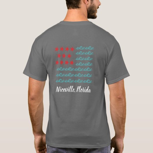Niceville, Florida Ocean Wave T-shirt (Achterkant)