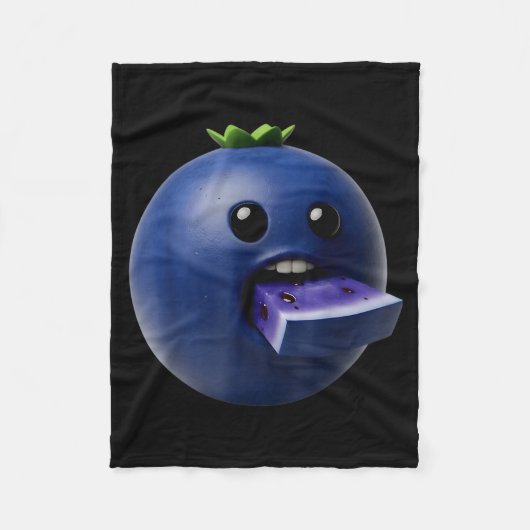 Niche Fruits Funny Blueberry Meme Brainrot Surreal Fleece Deken (Voorkant)