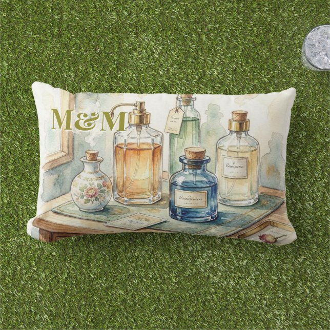 Niche Parfumcollectie, Monogram Watercolor  Buitenkussen (Gras)