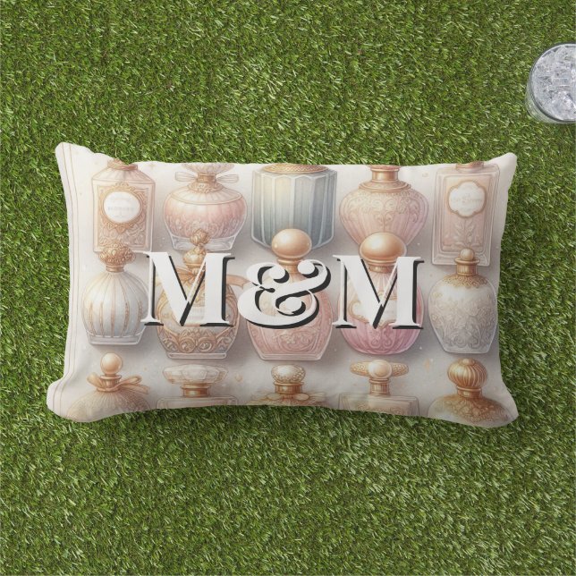 Niche Parfumcollectie, Monogram Watercolor  Buitenkussen (Gras)