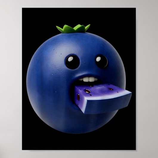 Niche vruchten Grappige bosbes Meme Brainrot Surre Poster (Voorkant)