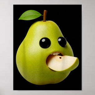 Niche vruchten Grappige Peer Meme Brainrot Surreal Poster