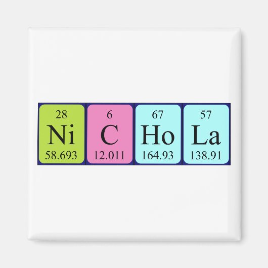 Nichola periodieke handelsnaam magnet (Voorkant)