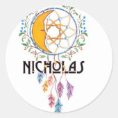 Nicholas Drocatcher Ronde Sticker (Voorkant)