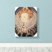 Nicholas Hilliard - Koningin Elizabeth I van Engel Canvas Afdruk (Insitu (Houten vloer))