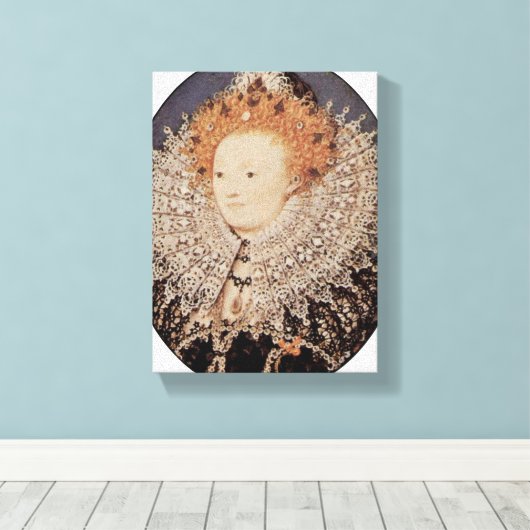 Nicholas Hilliard - Koningin Elizabeth I van Engel Canvas Afdruk (Insitu (Houten vloer))