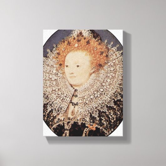 Nicholas Hilliard - Koningin Elizabeth I van Engel Canvas Afdruk (Voorkant)