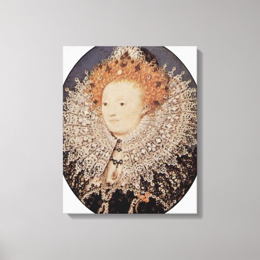 Nicholas Hilliard - Koningin Elizabeth I van Engel Canvas Afdruk (Voorkant)
