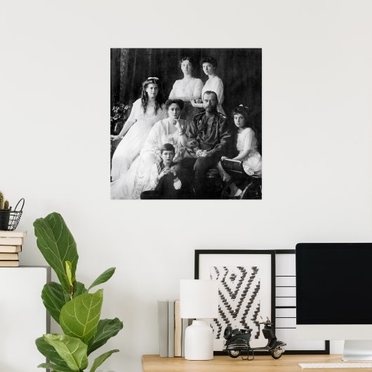 Nicholas II en het Poster van de Familie (Thuiskantoor)