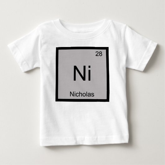 Nicholas Naam Chemie Element Periodiek Systeem (Voorkant)