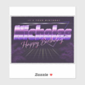 Nicholas Name Vorname retro Sticker Geburtstag (Vel)