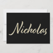 Nicholas Name white gold Handwriting Karte Kaart (Voorkant)