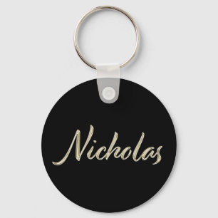 Nicholas Name whitegold Button Schlüsselanhänger Sleutelhanger