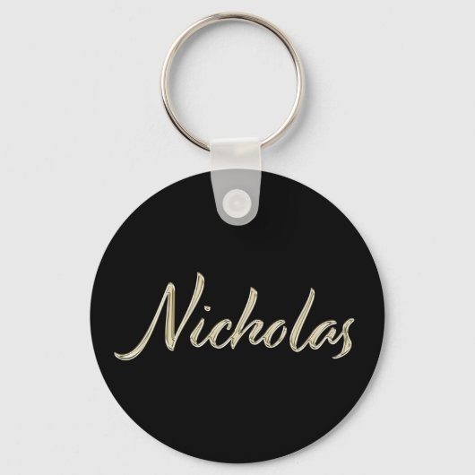 Nicholas Name whitegold Button Schlüsselanhänger Sleutelhanger (Voorkant)