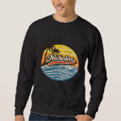 Nicholas Retro Zonsondergang Naamontwerp Trui (Voorkant)