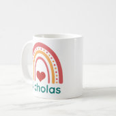 Nicholas Vintage Boho Rainbow Koffiemok (Voorkant links)