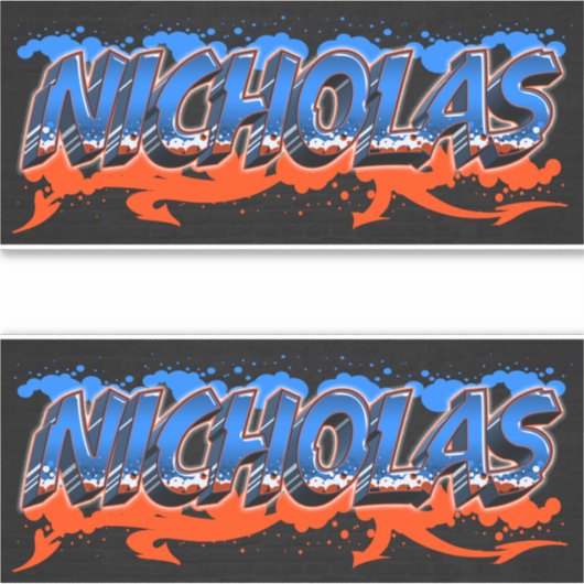 Nicholas Vorname Name Graffiti Aufkleber Sticker (Voorkant)