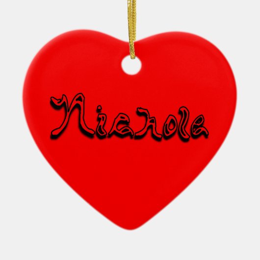 Nichole Kerstbal Keramisch Ornament (Voorkant)