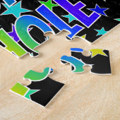 "NICHOLE" Voornaam, geun "HAPPY BIRTHDAY" Legpuzzel (Zijkant)