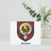 Nicholson Clan Crest Badge Tartan Briefkaart (Staand voorkant)