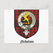 Nicholson Clan Crest Badge Tartan Briefkaart (Voorkant)