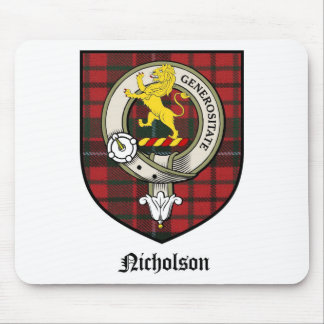 Nicholson Clan Crest Badge Tartan Muismat