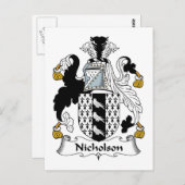 Nicholson Family Crest Briefkaart (Voorkant / Achterkant)