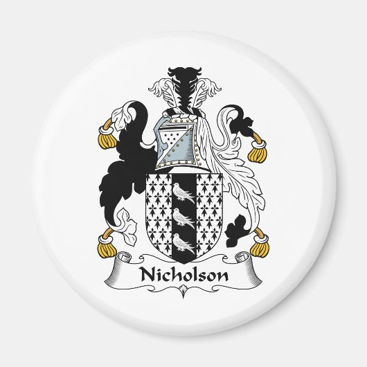 Nicholson Family Crest Magneet (Voorkant)