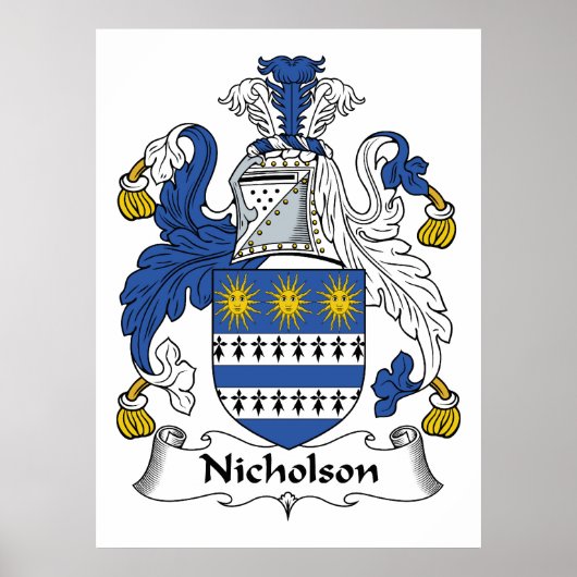 Nicholson Family Crest Poster (Voorkant)