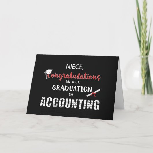 Nicht, afgestudeerd accountancy gefeliciteerd kaart (Voorkant)