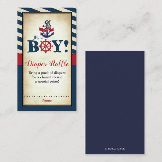  nicht Baby shower luierspoel Informatiekaartje (Voorkant / Achterkant)