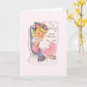  nicht Cross Stitch Verjaardag Kaart (Gele Bloem)