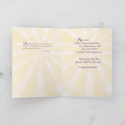 Nicht eerste communie gefeliciteerd kaart (Binnen)
