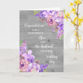 Nicht en Haar Man Gefeliciteerd Kaart (Gele Bloem)