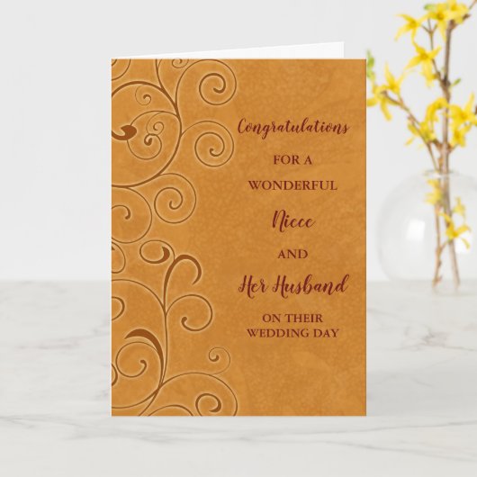 nicht & haar man trouwdag gefeliciteerd kaart (Gele Bloem)