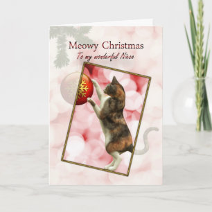 Nicht, Kerstmis Meowy Feestdagen Kaart