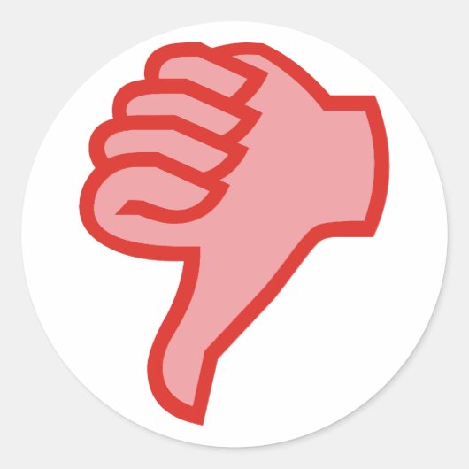 nicht not OK Daumen runter thumbs down Ronde Sticker (Voorkant)
