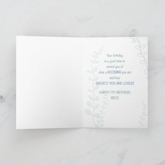 Nicht Religieuze 13e Verjaardag Hand getrokken Loo Kaart (Binnen)