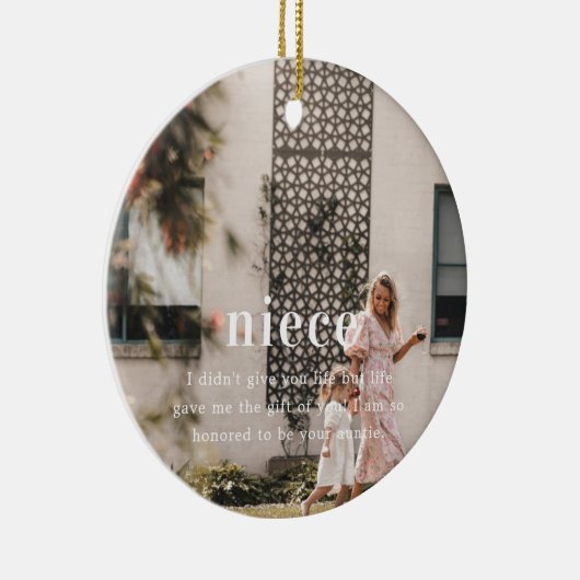 nicht | Sentimentele foto KeepSake Kerstmis Keramisch Ornament (Rechts)