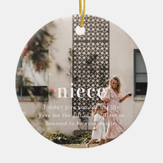 nicht | Sentimentele foto KeepSake Kerstmis Keramisch Ornament (Voorkant)