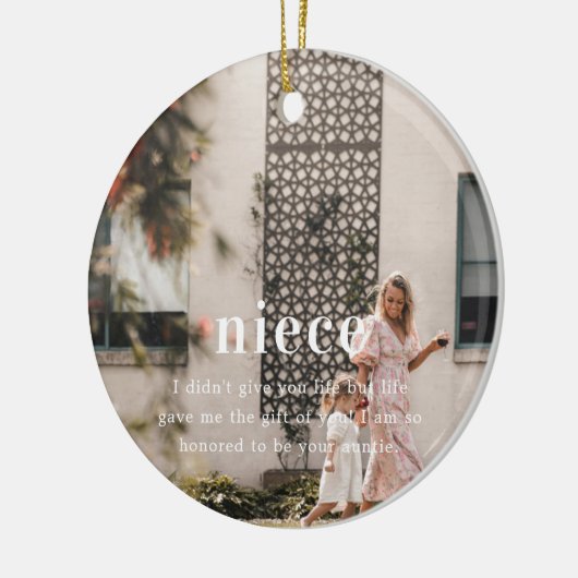 nicht | Sentimentele foto KeepSake Kerstmis Keramisch Ornament (Links)