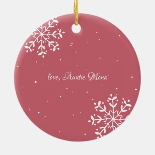 nicht | Sentimentele foto KeepSake Kerstmis Keramisch Ornament (Achterkant)