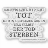 „Nicht tot ist...“ – Das Necronomicon-Zitat Sticker (Voorkant)