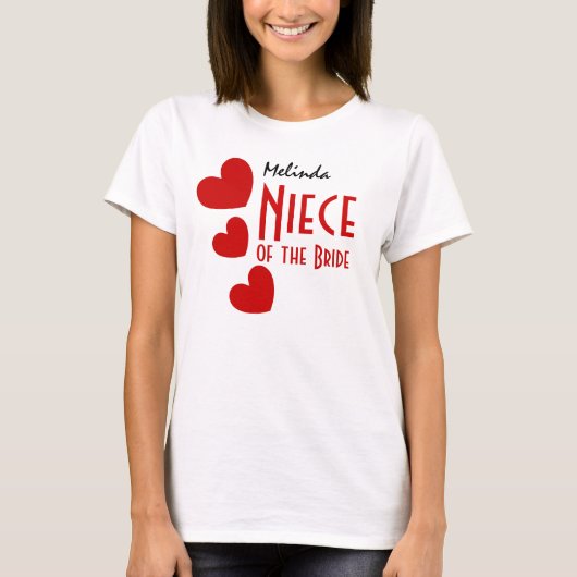 NICHT VAN DE BRUID Gift Idee Schattigee RODE HARTE T-shirt (Voorkant)