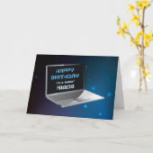 Nicht Verjaardag met Computer Kaart (Gele Bloem)